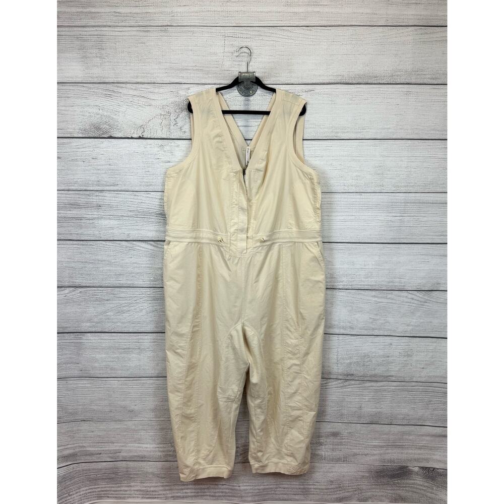 Anthropologie Cream Sleeveless Jumpsuit